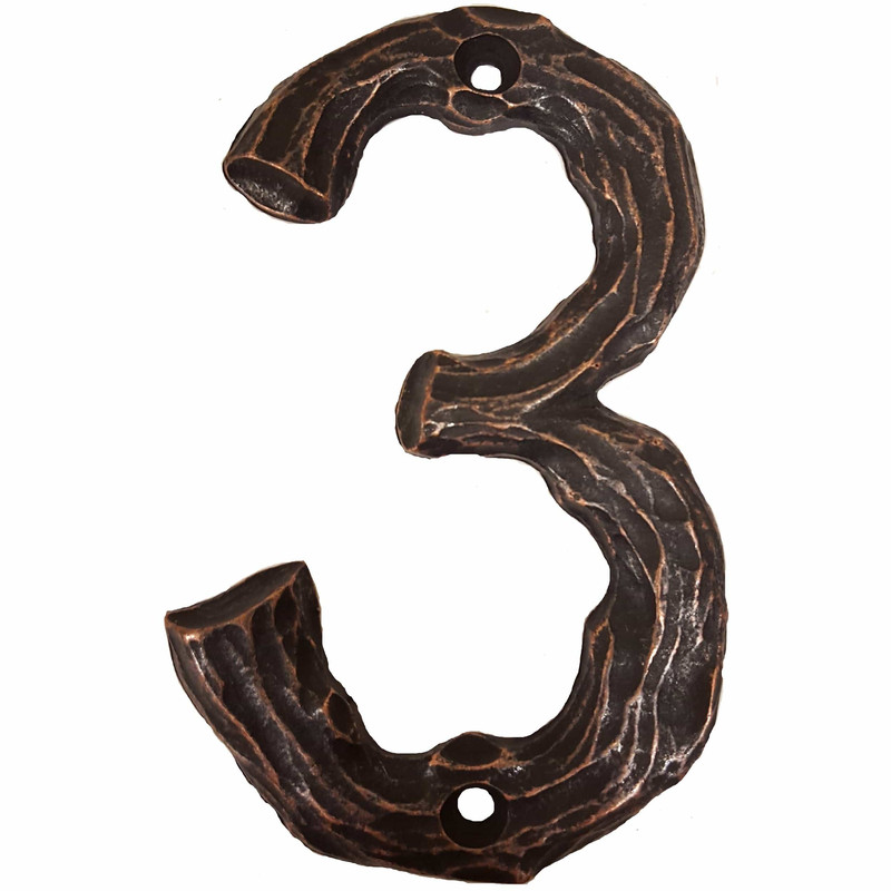 LHN3-ORB Log House Number 3, Oil Rubbed Bronze, 1 piece